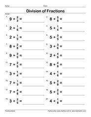 Fraction worksheets for children from kindergarten to 7th ...